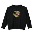 TLV Tamsy Round Neck Sparkly Heart Print Long Sleeve Top (S-L) - Sticky add to cart bar
