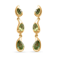 Premium Natural Green Apatite Dangling Earrings in 18K Vermeil YG Over Sterling Silver 1.65 ctw
