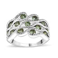Natural Green Apatite Ring in Rhodium Over Sterling Silver (Size 5.0) 1.60 ctw - Sticky add to cart bar