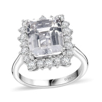 Epic Deal Brazilian Petalite, Multi Gemstone Halo Ring in Rhodium Over Sterling Silver (Size 9.0) 4.40 ctw