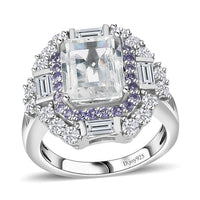 Brazilian Petalite, Multi Gemstone Ring in Rhodium Over Sterling Silver (Size 6.0) 5.30 ctw