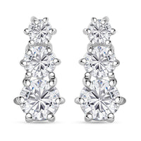 D'Joy Simulated Diamond Fancy Earrings in Sterling Silver 3.10 ctw