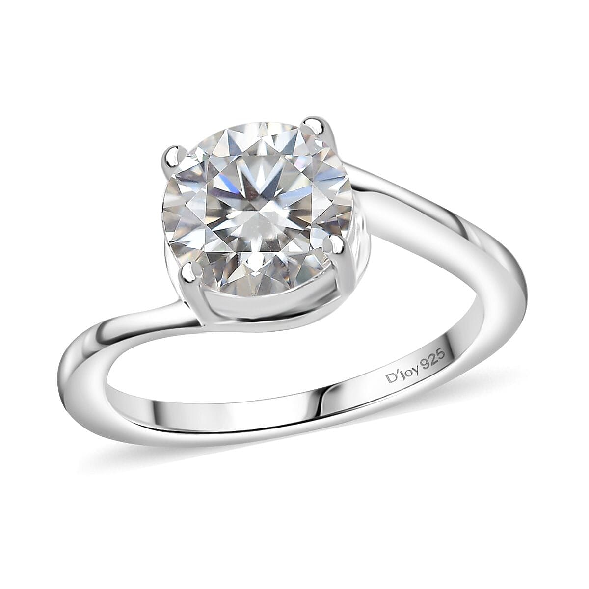 Simulated Diamond Bypass Ring in Sterling Silver (Size 5.0) 3.50 ctw