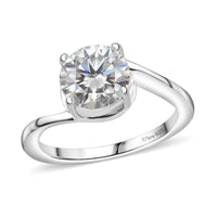 Simulated Diamond Bypass Ring in Sterling Silver (Size 5.0) 3.50 ctw