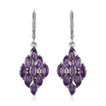 African Amethyst Lever Back Earrings in Stainless Steel 4.40 ctw - Sticky add to cart bar