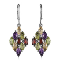 African Amethyst Lever Back Earrings in Stainless Steel 4.40 ctw