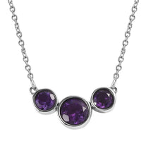 African Amethyst Necklace (18 Inches) in Stainless Steel 2.10 ctw