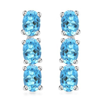 Certified & Appraised Luxoro 14K White Gold AAA Santa Maria Aquamarine Earrings 2.40 ctw