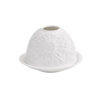 Lion Pattern Porcelain Candle Holder with LED light (5"x5"x5.3")
