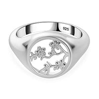 Rhodium Over Sterling Silver Ring (Size 10) 3.90 g