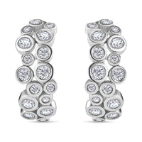 Moissanite Bubble Earrings in Rhodium Over Sterling Silver 2.85 ctw