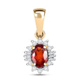 Luxoro 10K Yellow Gold AAA Sanguine Sapphire and G-H I2 Diamond Art Deco Pendant without Chain 0.65 ctw - Sticky add to cart bar