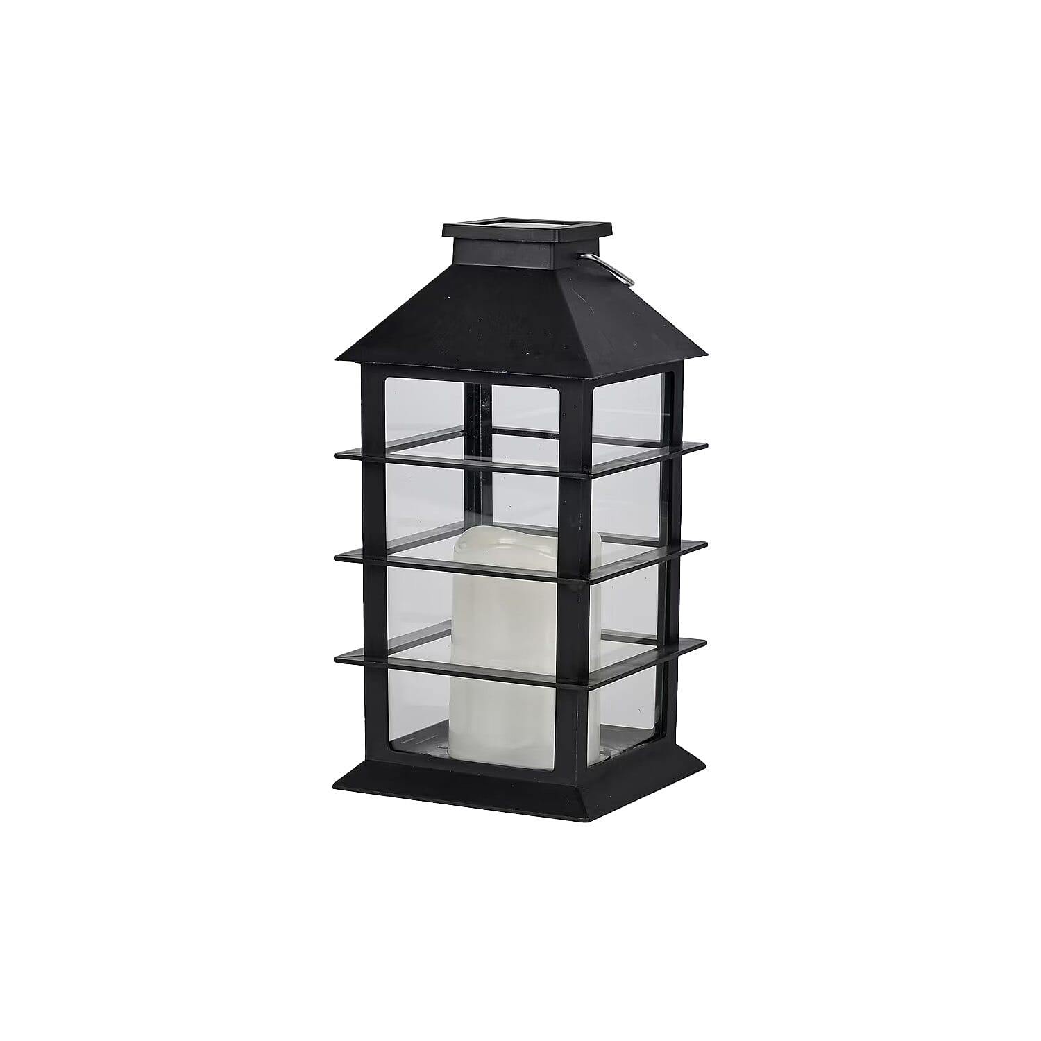 White Solar Rechargeable Hanging LED Lantern (5.5"x5.5"x13.2")