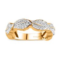 White Diamond Accent Band Ring in 18K YG Plated (Size 5.0)