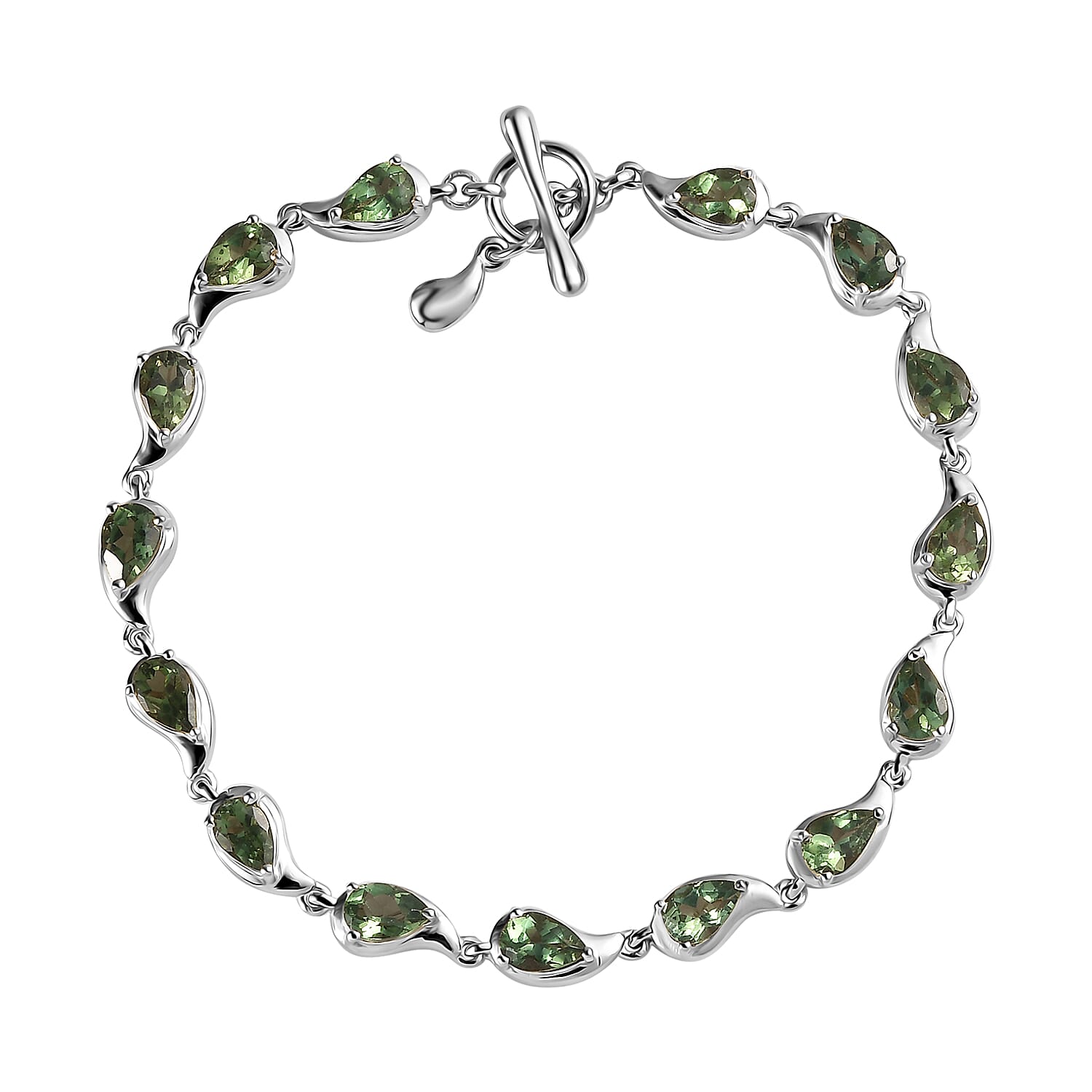 Andranomaro Green Apatite Rain Drop Bracelet in 18K Vermeil YG Over Sterling Silver (7.25 In) 7.25 ctw