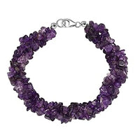African Amethyst Bracelet in Rhodium Over Sterling Silver (7.50 In) 110.00 ctw