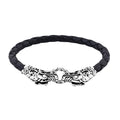 Bali Legacy Dragon Bracelet in Sterling Silver and Leather Cord (6.50 In) - Sticky add to cart bar