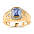 TLV Premium Tanzanite, Moissanite Men's Ring in 18K Vermeil YG Over Sterling Silver (Size 9.0) 1.35 ctw - Sticky add to cart bar