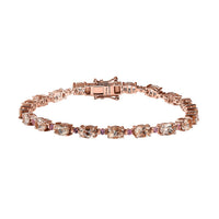 TLV Premium Marropino Morganite, Madagascar Pink Sapphire Bracelet in 18K Vermeil RG Over Sterling Silver (7.25 In) 9.40 ctw