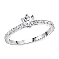 Moissanite 0.43 ctw Fancy Ring in Rhodium Over Sterling Silver (Size 11.5)
