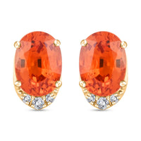 Luxoro AAA Songea Sapphire and I2 Diamond 2.20 ctw Stud Earrings in 10K Yellow Gold