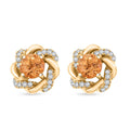 Certified & Appraised Luxoro 10K Yellow Gold AAA Imperial Topaz and I2 Diamond Earrings 1.35 ctw - Sticky add to cart bar