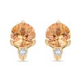 Certified & Appraised Luxoro 10K Yellow Gold AAA Imperial Topaz and I2 Diamond Earrings 1.20 ctw - Sticky add to cart bar