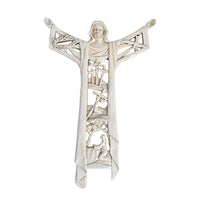 Decorative Jesus Christ Carved Wall Hanging Cross (10.2")