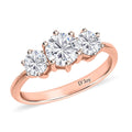 Moissanite (Rnd 6.5mm) 3 Stone Ring in Vermeil RG Over Sterling Silver (Size 6.0) 1.75 ctw - Sticky add to cart bar