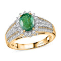 Tanzanite and White Zircon Ring in Vermeil Yellow Gold Over Sterling Silver (Size 7.0) 2.25 ctw - Sticky add to cart bar