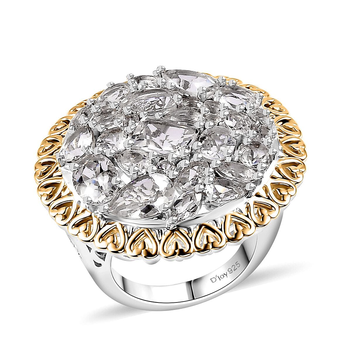 Petalite Ring in Rhodium Over Sterling Silver (Size 7.0) 6.50 ctw