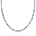 Moon Glow Moonstone and White Zircon Tennis Necklace 18 Inches in Rhodium Over Sterling Silver 45.60 ctw - Sticky add to cart bar