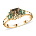 Luxoro 14K Yellow Gold AAA Turkizite and Boyaca Colombian Emerald Ring 4.30 Grams 2.30 ctw - Sticky add to cart bar