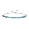 Batroke Blue Apatite Bracelet in Rhodium Over Sterling Silver (6.50 In) 4.00 ctw - Sticky add to cart bar