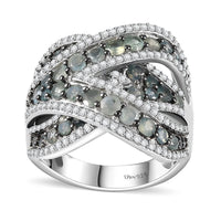 Narsipatnam Alexandrite, Moissanite Ring in Rhodium Over Sterling Silver (Size 6.0) 3.75 ctw