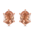 Morganique Quartz (Triplet) Solitaire Stud Earrings in 18K Vermeil Rose Gold Over Sterling Silver 3.10 ctw - Sticky add to cart bar