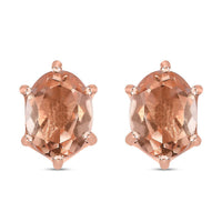 Morganique Quartz (Triplet) Solitaire Stud Earrings in 18K Vermeil Rose Gold Over Sterling Silver 3.10 ctw