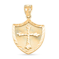 10K Yellow Gold Shield of Faith Pendant 2.50 Grams