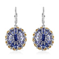Tanzanite Lever Back Earrings in 18K Vermeil Yellow Gold and Rhodium Over Sterling Silver 5.70 ctw - Sticky add to cart bar