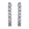 Moon Glow Moonstone Hoop Earrings in Rhodium Over Sterling Silver 2.50 ctw - Sticky add to cart bar