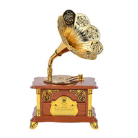 Retro Phonograph Music Box with Drawer (5.12"x4.33"x8.66") (Battery not Included)