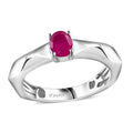 Montepuez Ruby Solitaire Ring in Rhodium Over Sterling Silver (Size 5.0) 0.40 ctw - Sticky add to cart bar