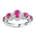 Montepuez Ruby, White Zircon Ring in rhodium Sterling Silver (Size 5.0) 1.80 ctw - Sticky add to cart bar
