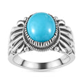 Vintage Sleeping Beauty Turquoise Solitaire Ring in Sterling Silver (Size 6.0) - Sticky add to cart bar