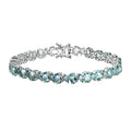 Natural Green Apatite 14.75 ctw Waves Bracelet in Rhodium Over Sterling Silver (7.25 In) - Sticky add to cart bar