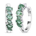 D'Joy Natural Green Apatite 2.00 ctw Sea Waves Hoop Earrings in Rhodium Over Sterling Silver - Sticky add to cart bar
