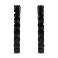 Thai Black Spinel Inside-Out Hoop Earrings in Rhodium Over Sterling Silver 9.25 ctw - Sticky add to cart bar