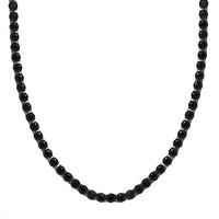 D'Joy Thai Black Spinel Tennis Necklace 18 Inches in Rhodium Over Sterling Silver 49.85 ctw