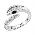 Black Glass, Simulated Diamond Ring in Stainless Steel (Size 6.0) 0.30 ctw - Sticky add to cart bar