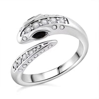 Black Glass, Simulated Diamond Ring in Stainless Steel (Size 6.0) 0.30 ctw